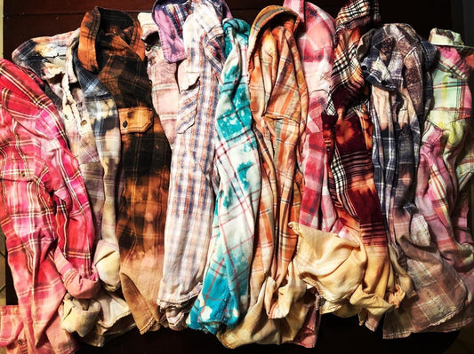 Flannel repositioned distressed shirts