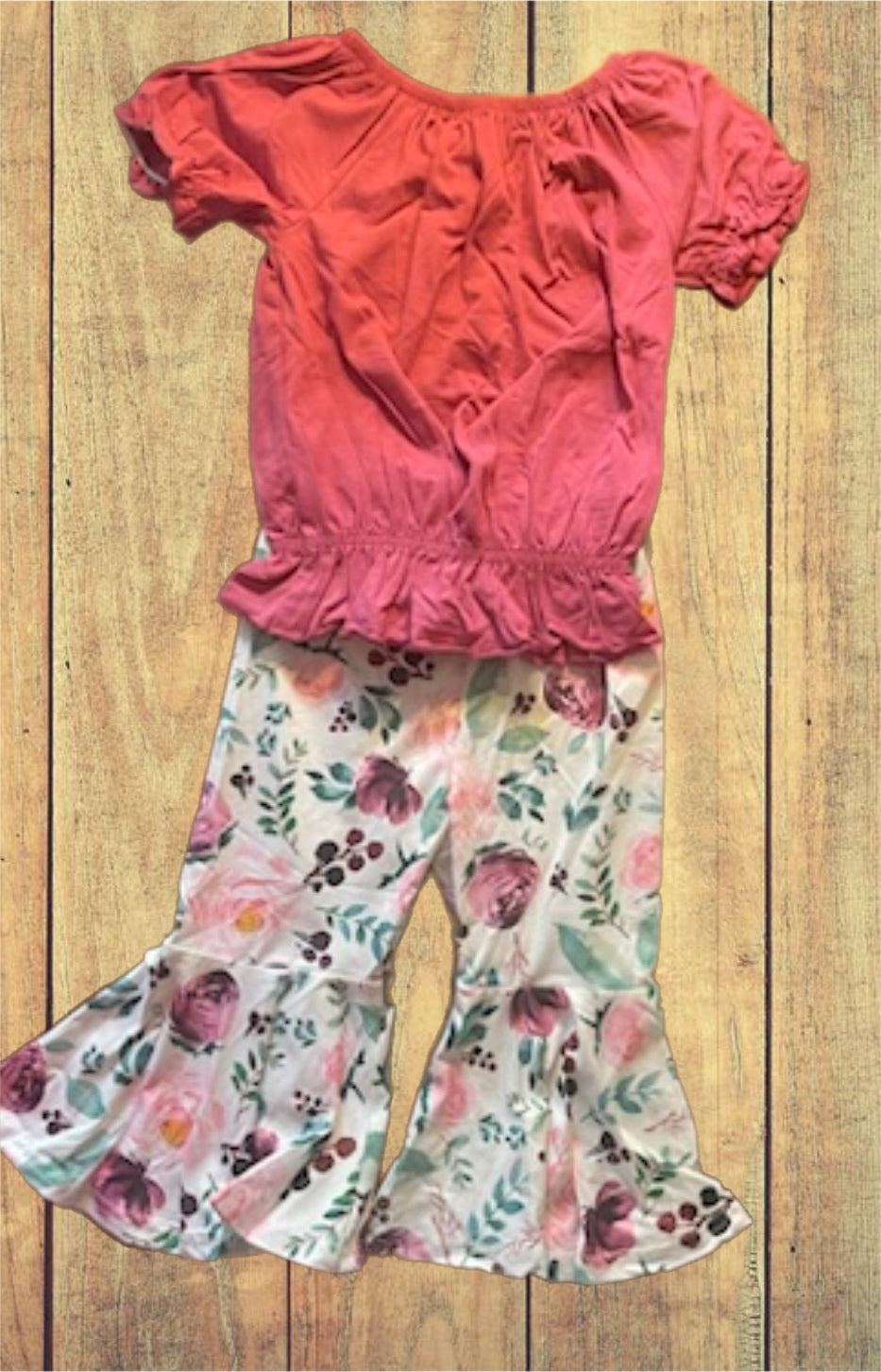 Mauve and floral bellbottom set.