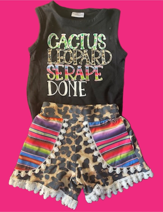 Cactus Leopard Serape Done 2 piece outfit